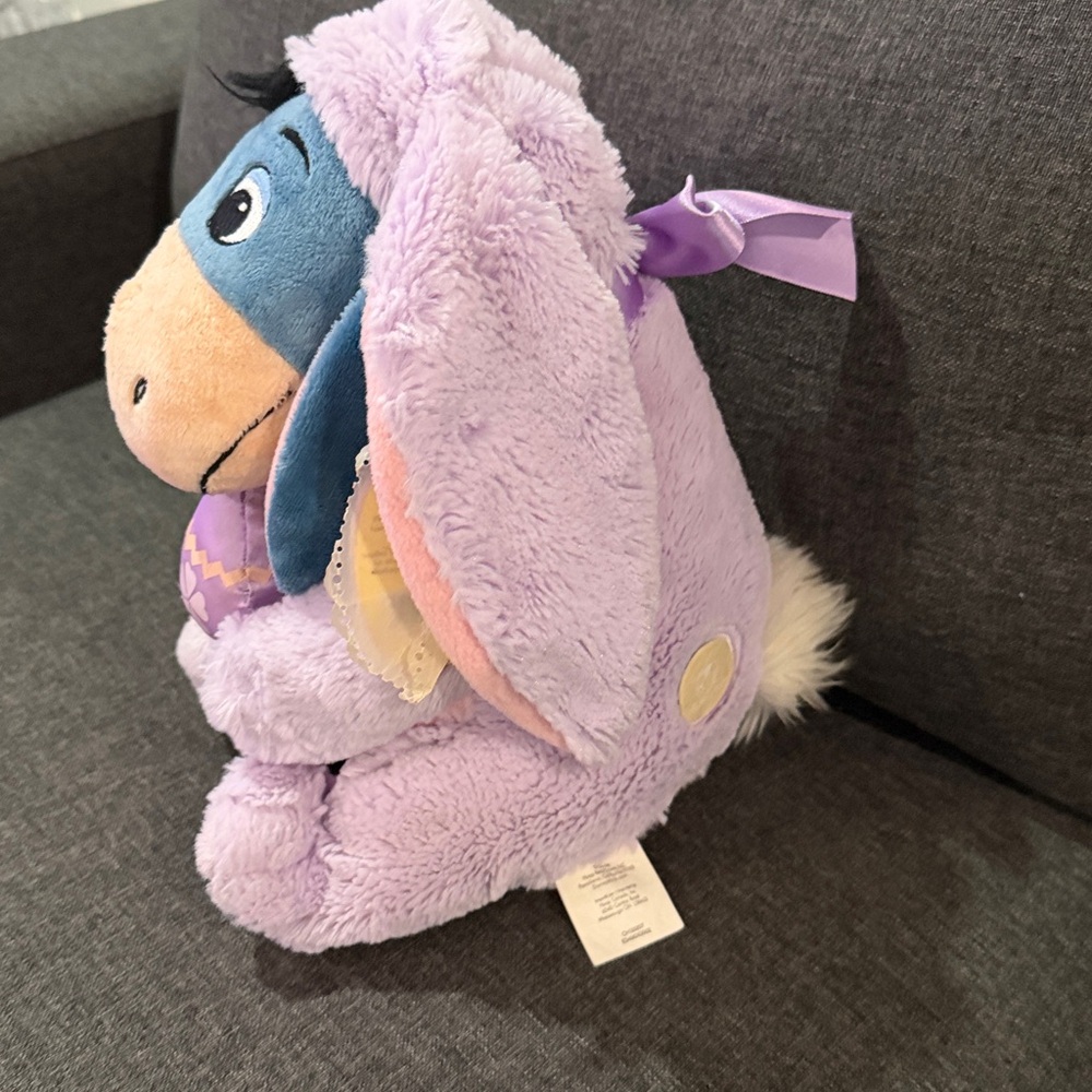 Disney Store EEYORE EASTER BUNNY Plush Stuffed Animal Holding Egg Purple 12" - Picture 3 of 6